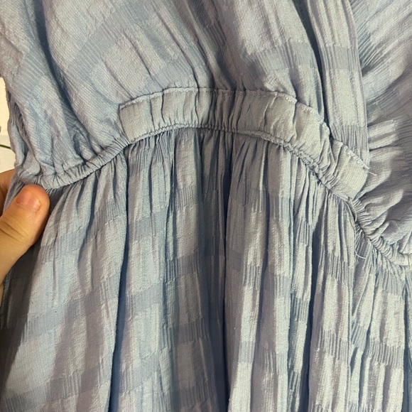 CHICK WISH CHECK PATTERN BELTED WRAP DRESS IN BLUE - Picture 4 of 5